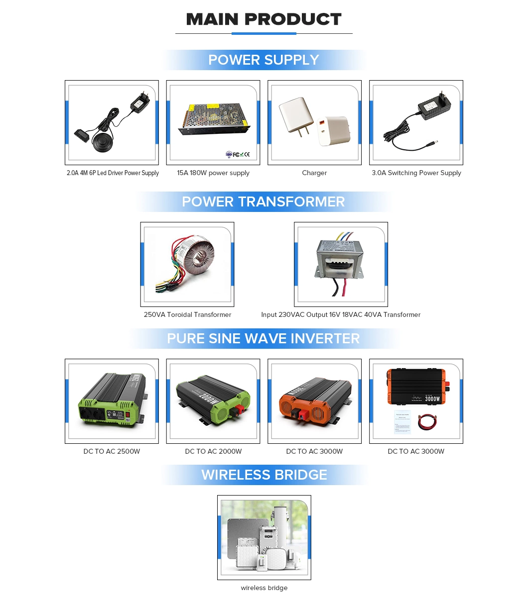 Us Plug 12V Universal Electronic AC DC Power Adapter