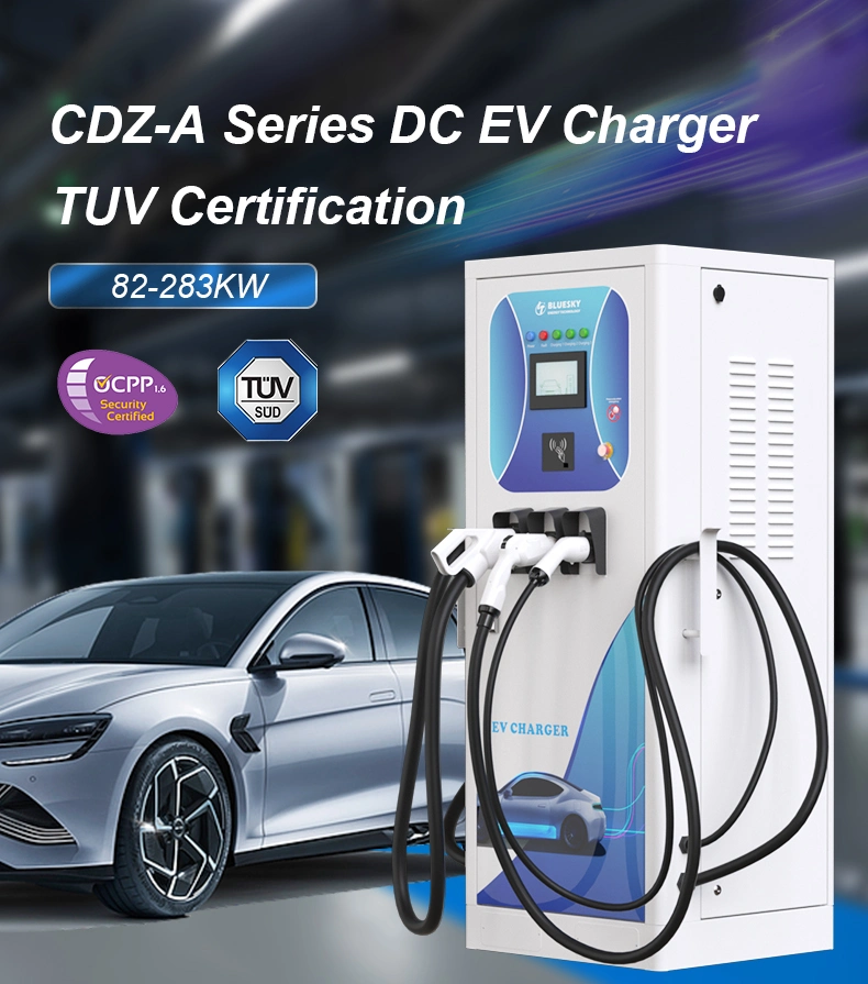 122kw DC/AC Integrated Fast EV Charger Three Connectors CCS2&Chademo&Type2 for Electric Vehicle